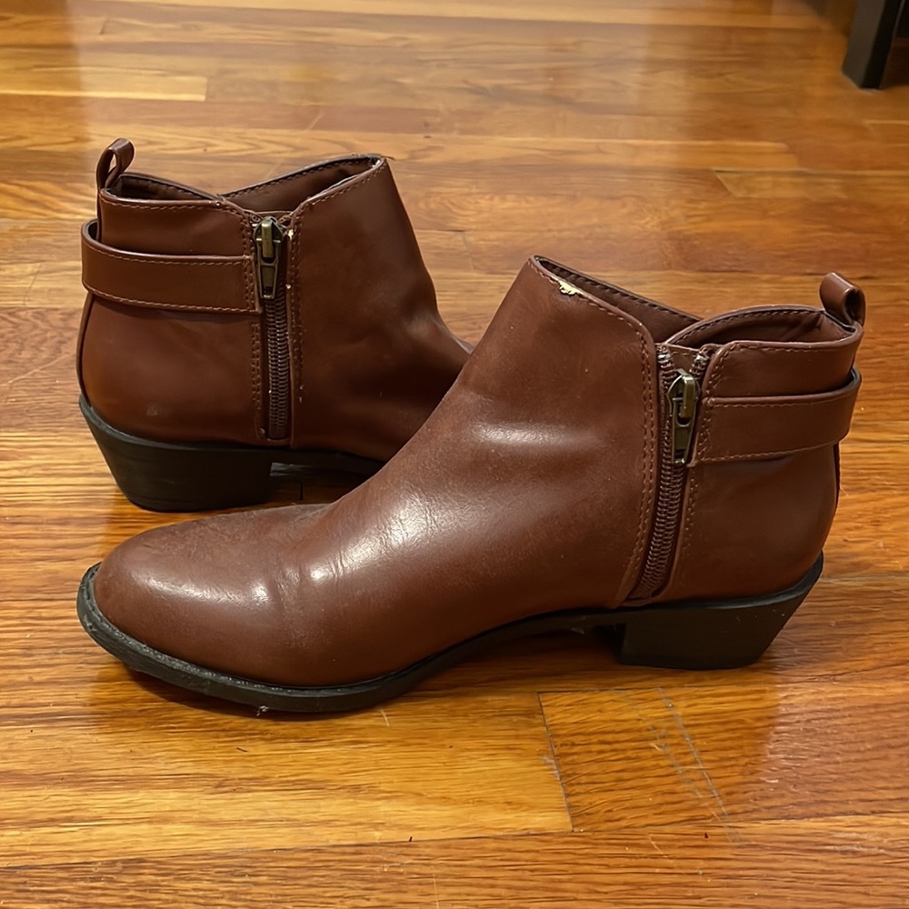 Brown ankle booties